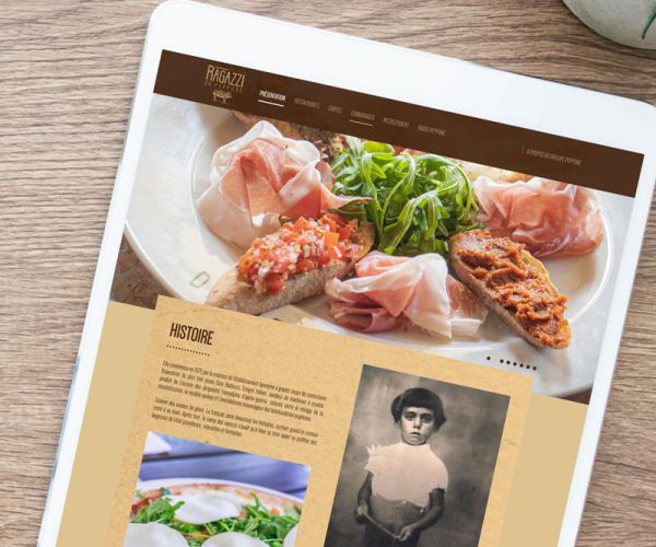 Exemple de site vitrine réalisé pour un restaurant, réalisé par une agence de création de sites vitrines WordPress