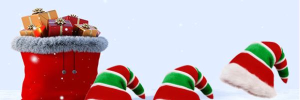 Exemple de jeu concours de noël adapté du principe de bonneteau. On utilise par exemple des bonnets de lutin de noël en guise de chapeau.