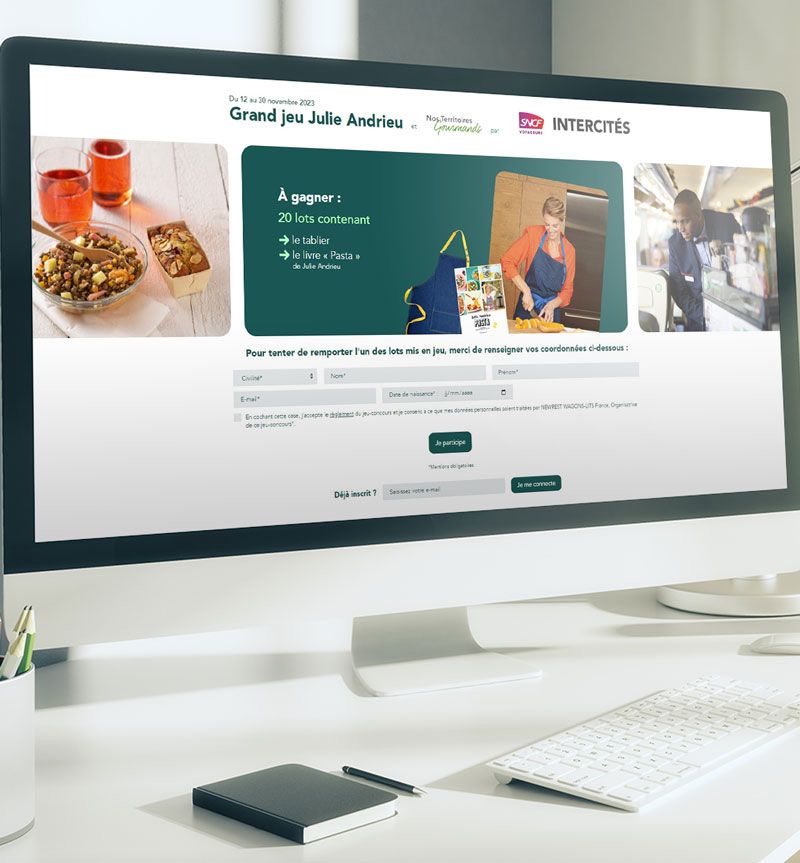 Jeu concours digital avec QR code sur lieu de vente SNCF Intercités